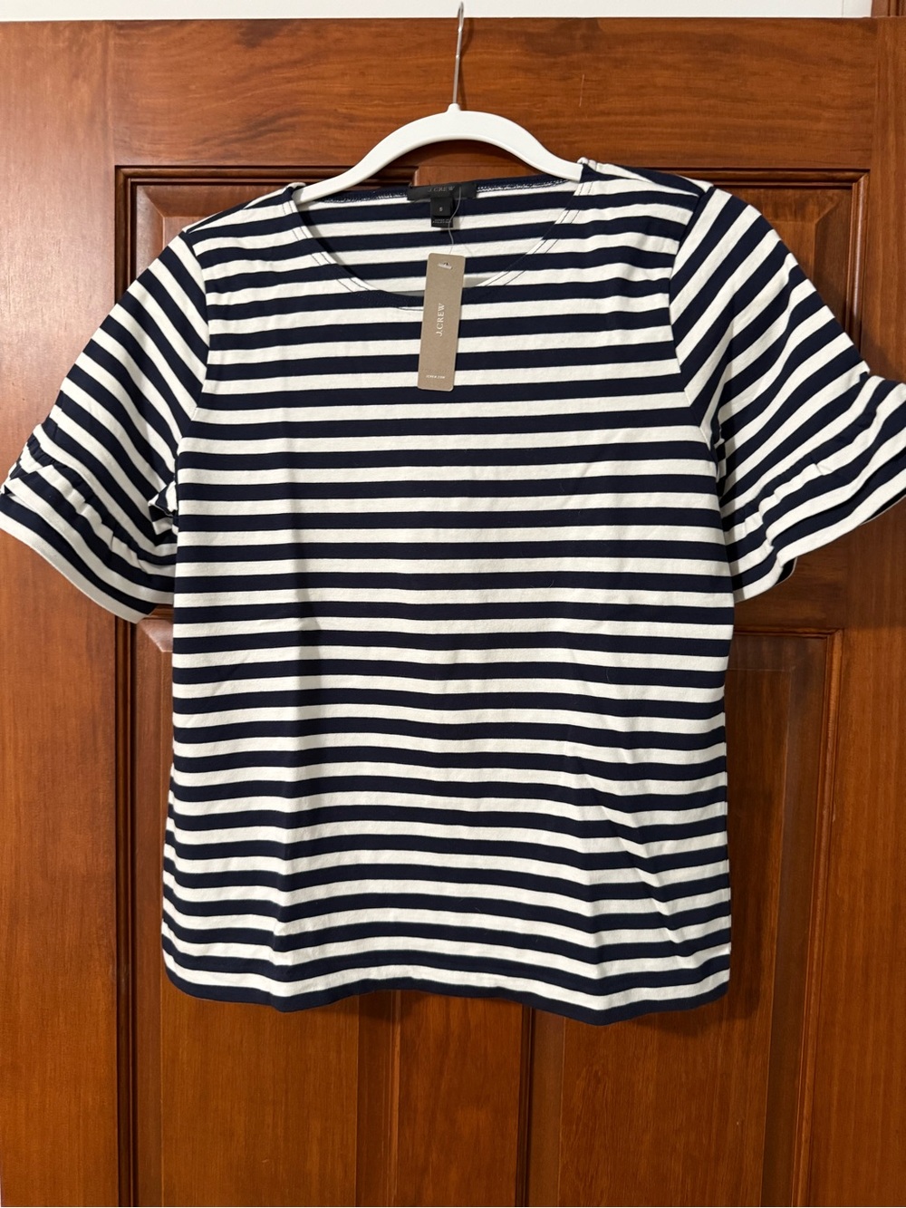 J. Crew Navy & White Striped Short Sleeve Tee